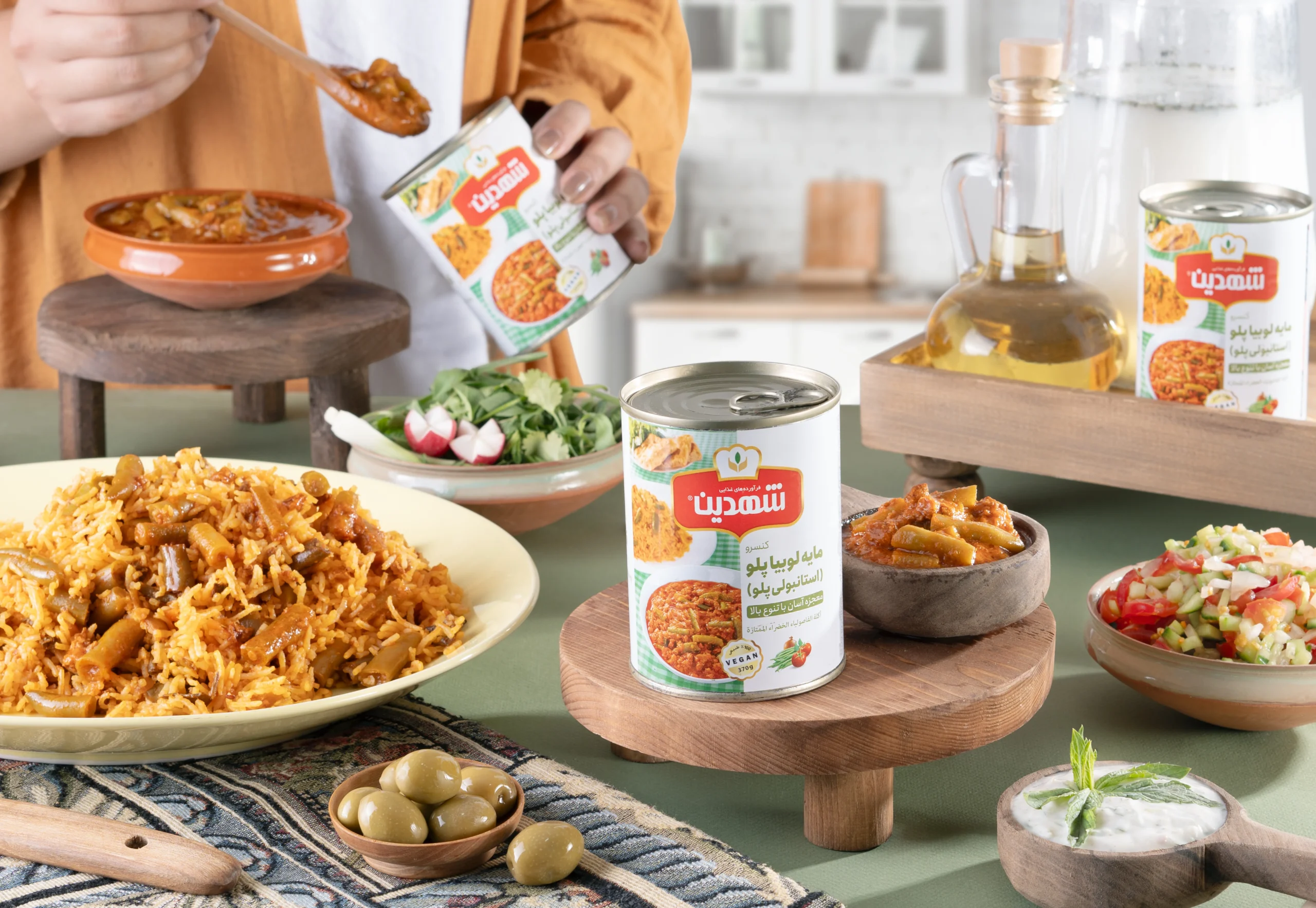 لوبیا پلو شهدین