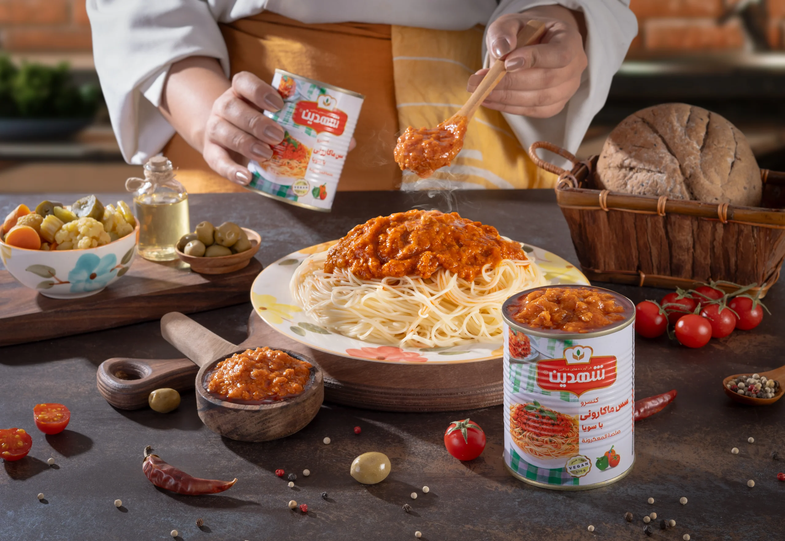 کنسرو سس مایه ماکارانی شهدین