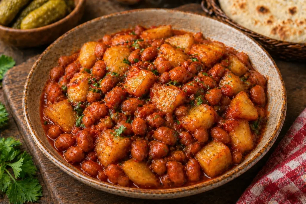 سیب زمینی و لوبیا