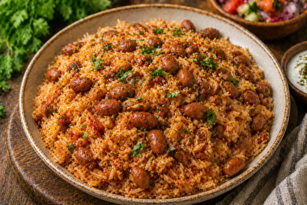 لوبیا با برنج